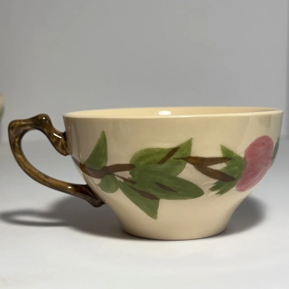 Franciscan Desert Rose Tea Cup and Saucer Set of 5 Vintage Pink Floral China